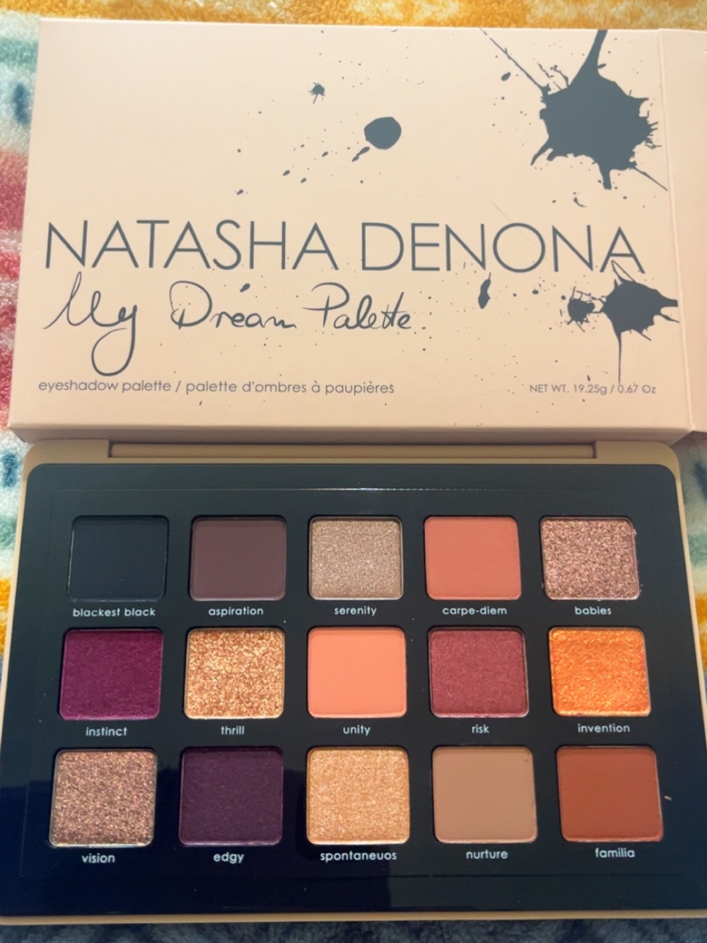 Natasha Denona My Dream Palette — pink, coral, plum, gold, bronze, black